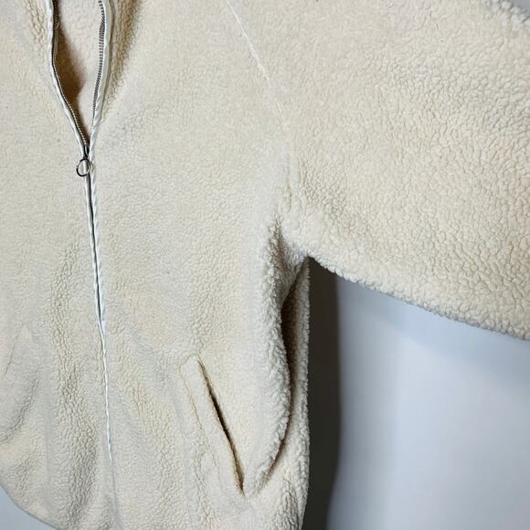 Express Cream Sherpa Fuzzy Fleece Teddy Zip Up Jacket Sz XS - Picture 7 of 8